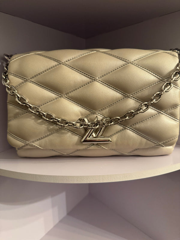 LOUIS VUITTON
Go-14 Malletage PM Bag in Silver