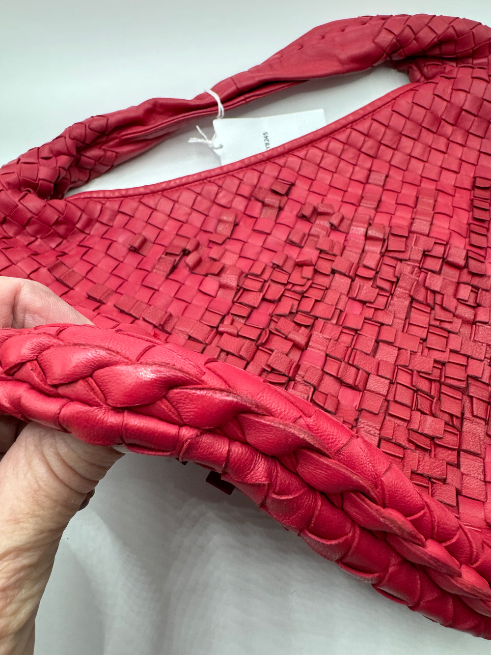 Bottega Venetta Interwoven Hobo Bag in Raspberry or Brown