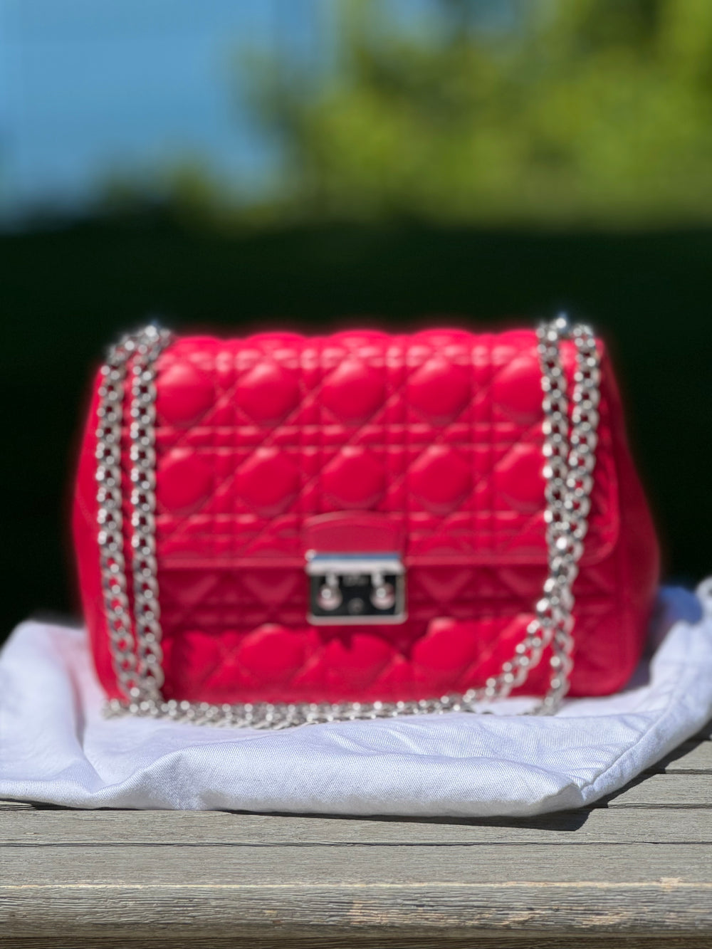 Dior Miss Dior Medium Pink Cannage quilted shoulder bag with SHW 2013