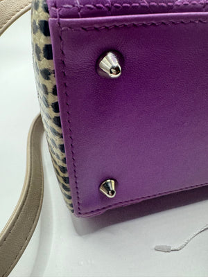 Dior Lady Dior Tri-colour Genuine Python side purple/pink/cream with SHW