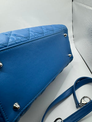 Dior Lady Dior Blue Medium Bag circa 2014