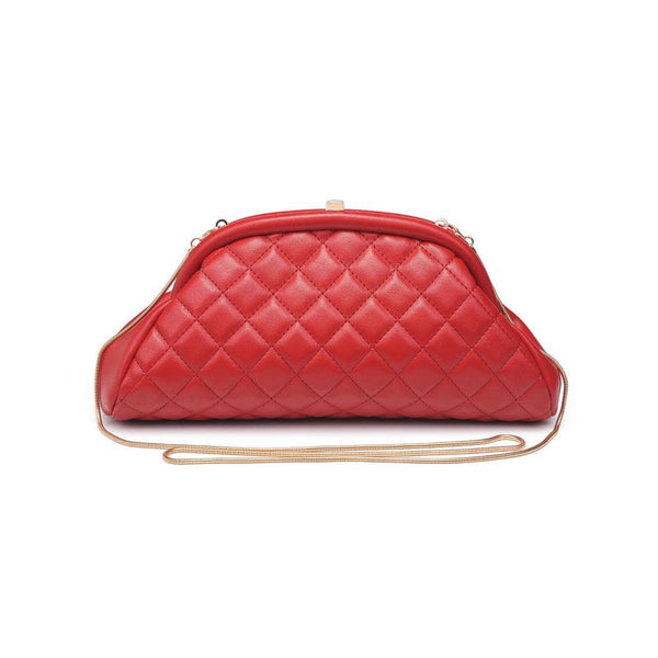 Ava - Quilted Clutch: Black
