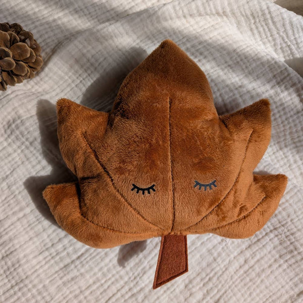 Sleepy Maple Leaf Plush | Rust