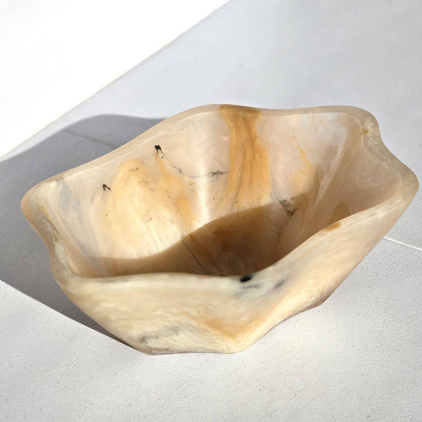Organic Shape Resin Bowl - Entryway Catchall - Medium Size: Tiger