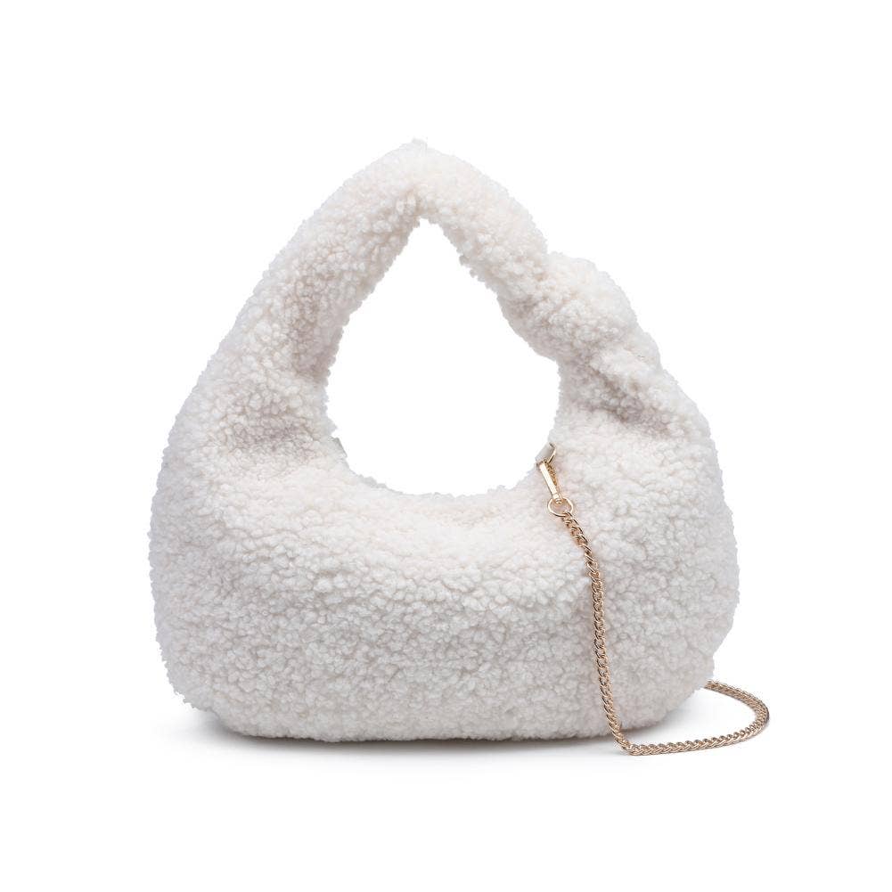 Charlene Sherpa Shearling Shoulder Bag: Tan