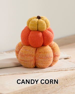 Stacked Set of 3 Cozy Knit Pumpkins | Fall Home Décor