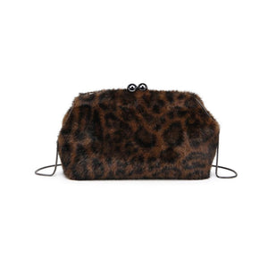 Olivia Faux Fur Evening Bag: Leopard