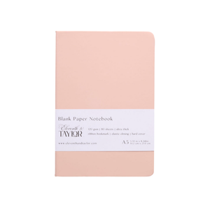 160 Page A5 Blank Journals: 120 GSM Thick Blank Card Stock: Mint Green
