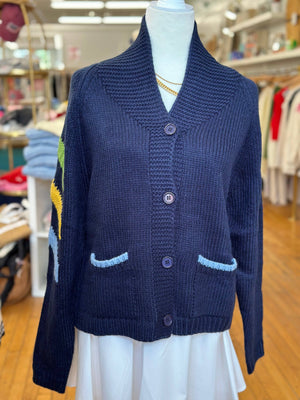 New Apres X Ski Varsity Cardigan in Navy: M/L