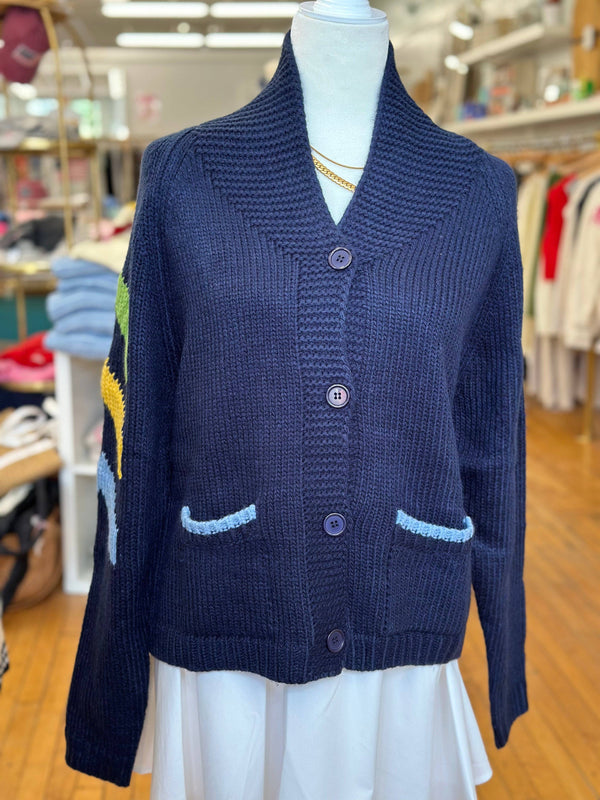 New Apres X Ski Varsity Cardigan in Navy: M/L