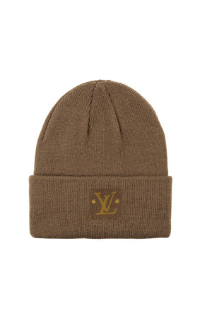 Louis Vuitton Upcycled Beanie – Authentic Patch Burgundy