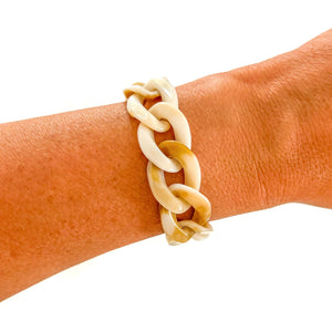 All Chunky Acrylic Chain Link Bracelet: Gold Carmel