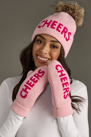 Pink Cheers Knit Mittens