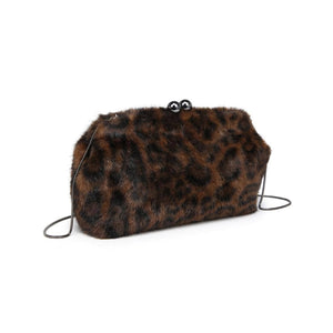 Olivia Faux Fur Evening Bag: Leopard