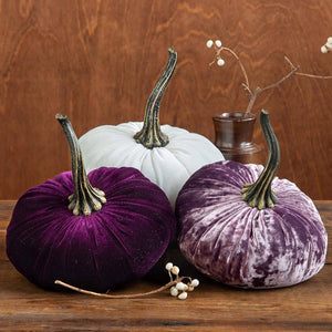 Velvet Pumpkins | Fall Mantel Décor & Thoughtful Gift - Large