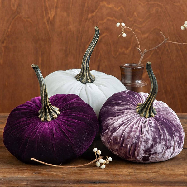 Velvet Pumpkins | Fall Mantel Décor & Thoughtful Gift - Large