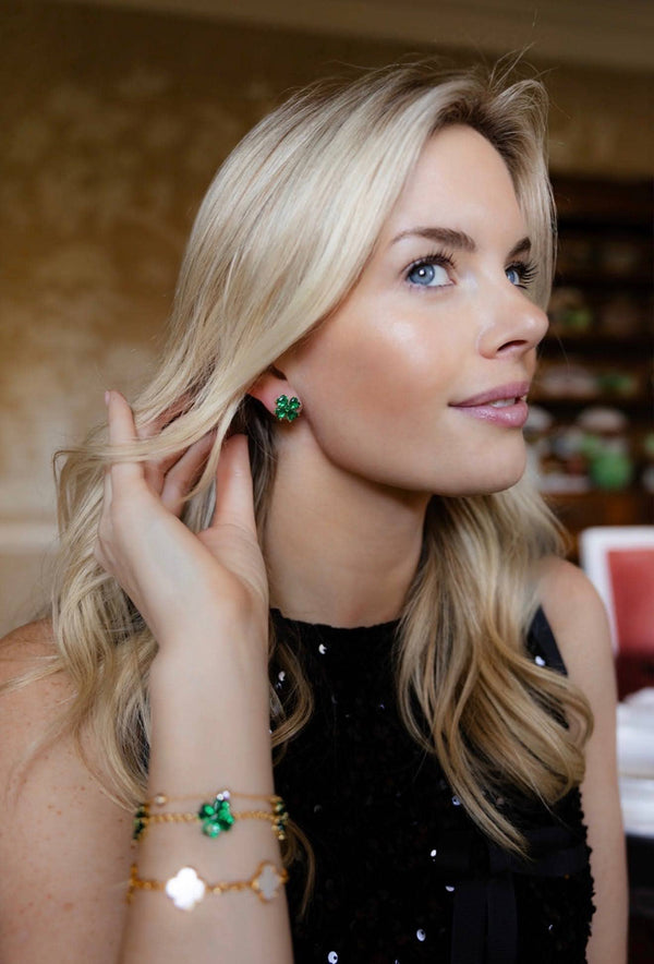 The Catherine Bracelet- Clover Stone Adjustable Bracelet- 18K Plated-Darby Clark Collection