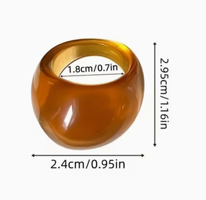 Gummy Transparent Resin Dome Ring | Coffee