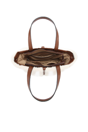 Upcycled Sherpa Tote: Brown