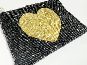 HEART Beaded Coin Purse