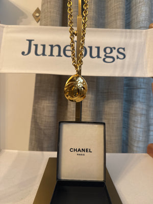 CHANEL Necklace Coco Mark Metal Gold CC Logo.