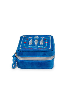 Sardine Can - Blue Velvet Jewelry Zip Case / Organizer