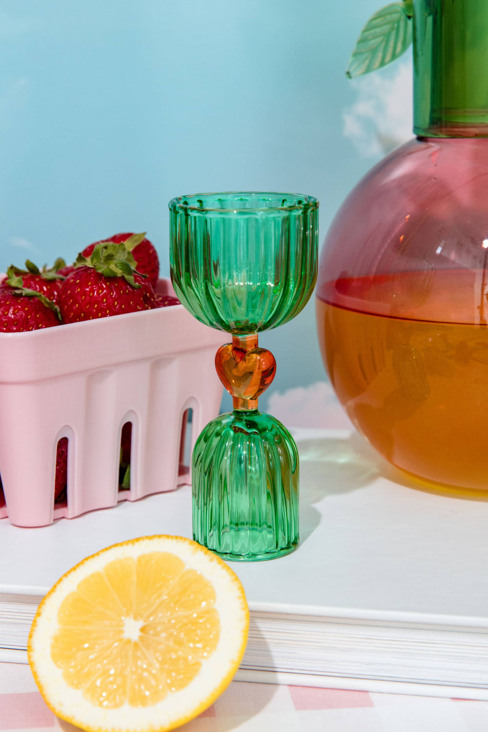 Tipsy Turvy Double Shot Glass, Green