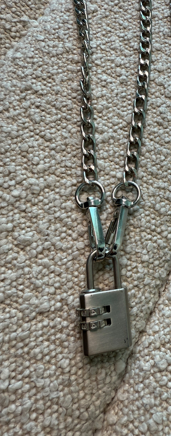 Prada Padlock Necklace – Authentic Lock on Silver Chain