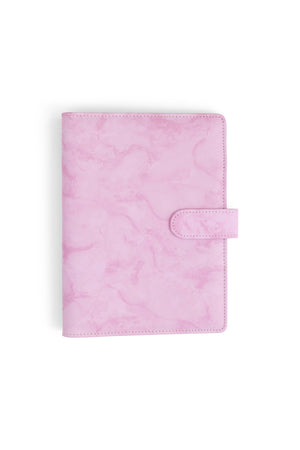 A5 Binder: 6 Hole with Elastic Pen Holder & Magnetic Closure: Yellow