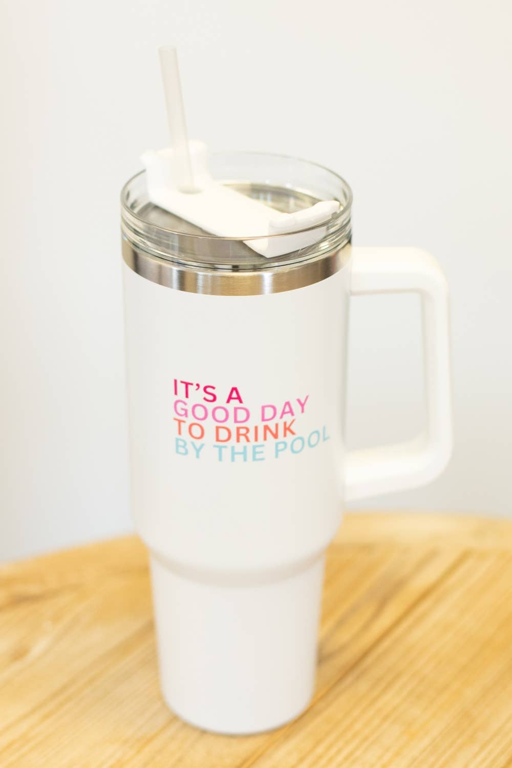 40oz White Drink By The Pool Tumbler