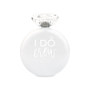 Shimmer-Colored Stainless Steel Hip Flask - I Do Crew: Pastel Pink / Black