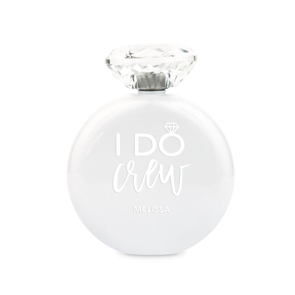 Shimmer-Colored Stainless Steel Hip Flask - I Do Crew: Pastel Pink / Black