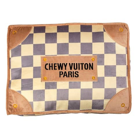 Checker Chewy Vuiton Bed Soft, Washable Dog Bed: Medium