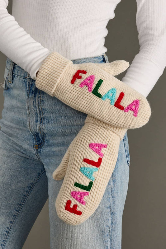 Beige Fa La La Knit Mittens