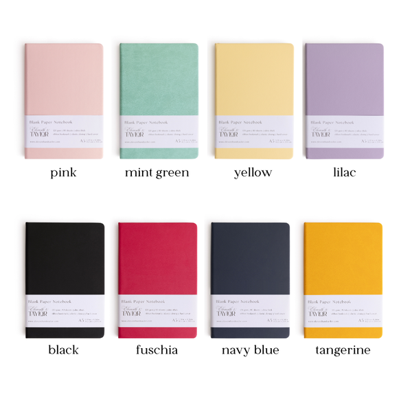 160 Page A5 Blank Journals: 120 GSM Thick Blank Card Stock: Yellow