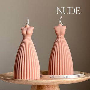 Wedding Dress Candle: Handmade Soy Wax Bridal Decor: Cream / Vanilla&Cashmere