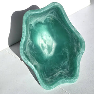 Organic Shape Resin Bowl - Entryway Catchall - Medium Size: Tiger