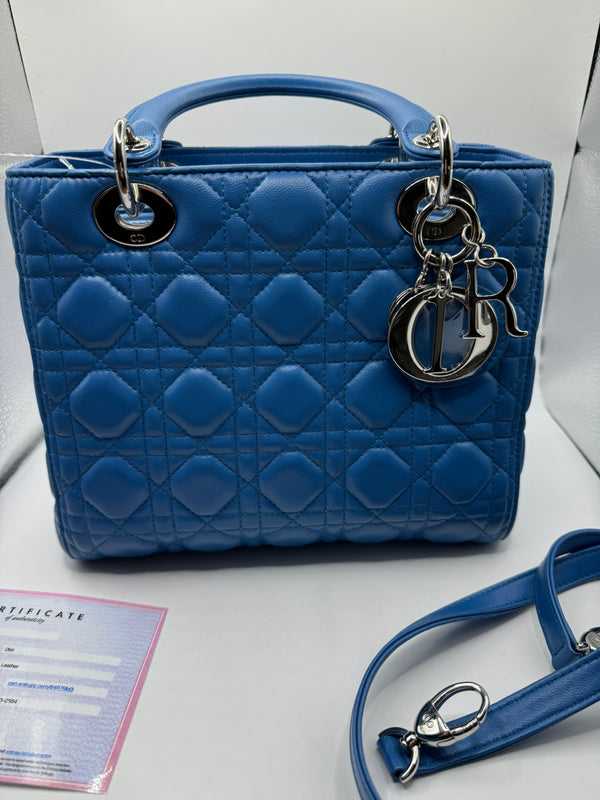 Dior Lady Dior Blue Medium Bag circa 2014