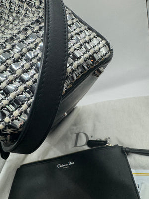 Christian Dior Limited Edition Large Diorissimo Tote – Metallic Tweed with Patches