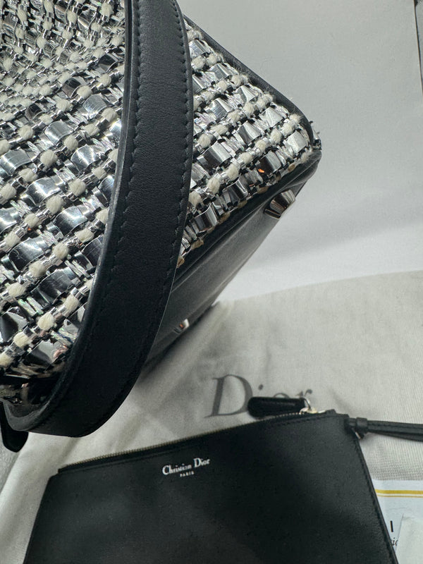 Christian Dior Limited Edition Large Diorissimo Tote – Metallic Tweed with Patches