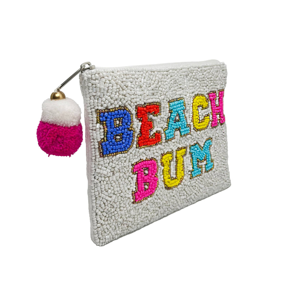 BEACH BUM Handmade Beaded Coin Purse