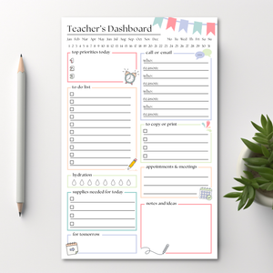 Teacher's Day Planner Notepad: 50-Page Tear Off Style
