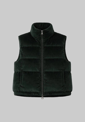 Alps Corduroy Down Vest — Forest Green (Small or Medium)