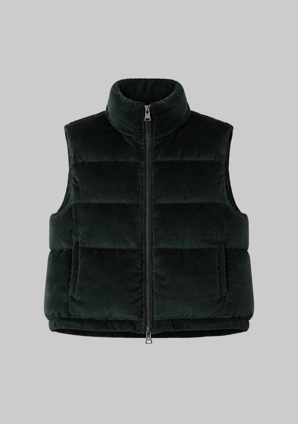 Alps Corduroy Down Vest — Forest Green (Small or Medium)