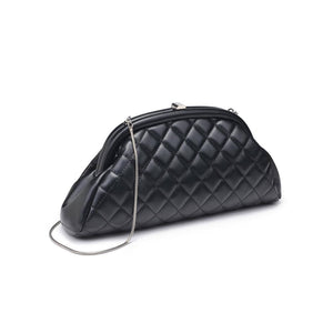 Ava - Quilted Clutch: Black