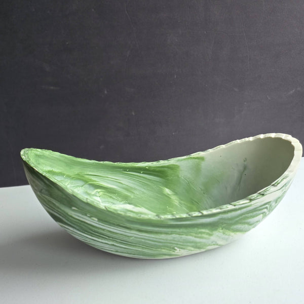 Medium Resin Trough - Entryway Catchall - Decorative Bowl: Ivory