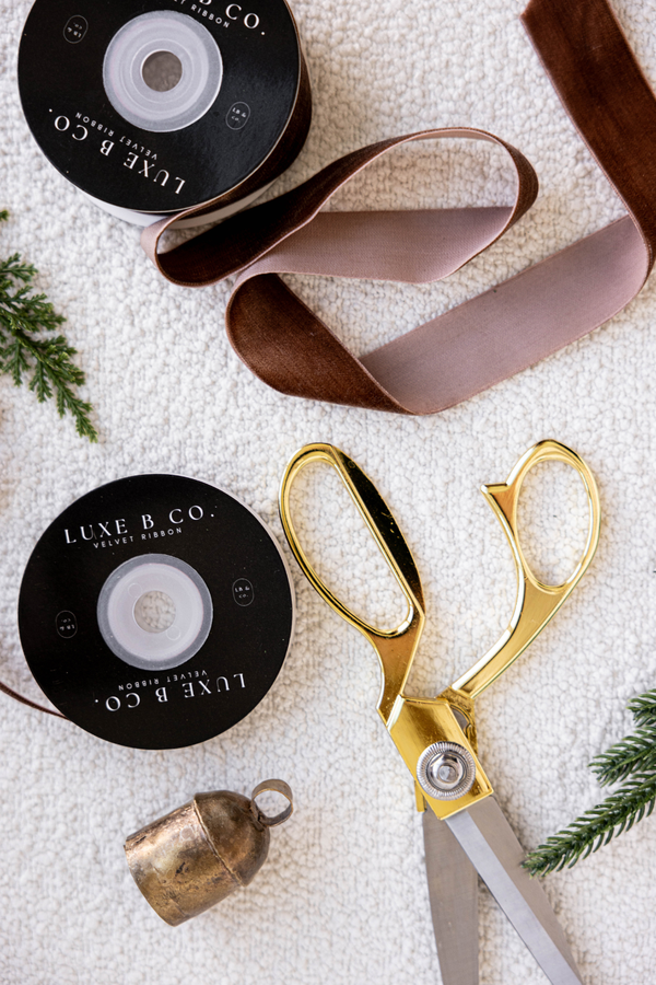 Ribbon Brown Velvet Christmas Decor Luxe B Co.: Medium