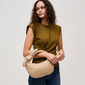 Lizbeth Woven Knot Clutch: Natural