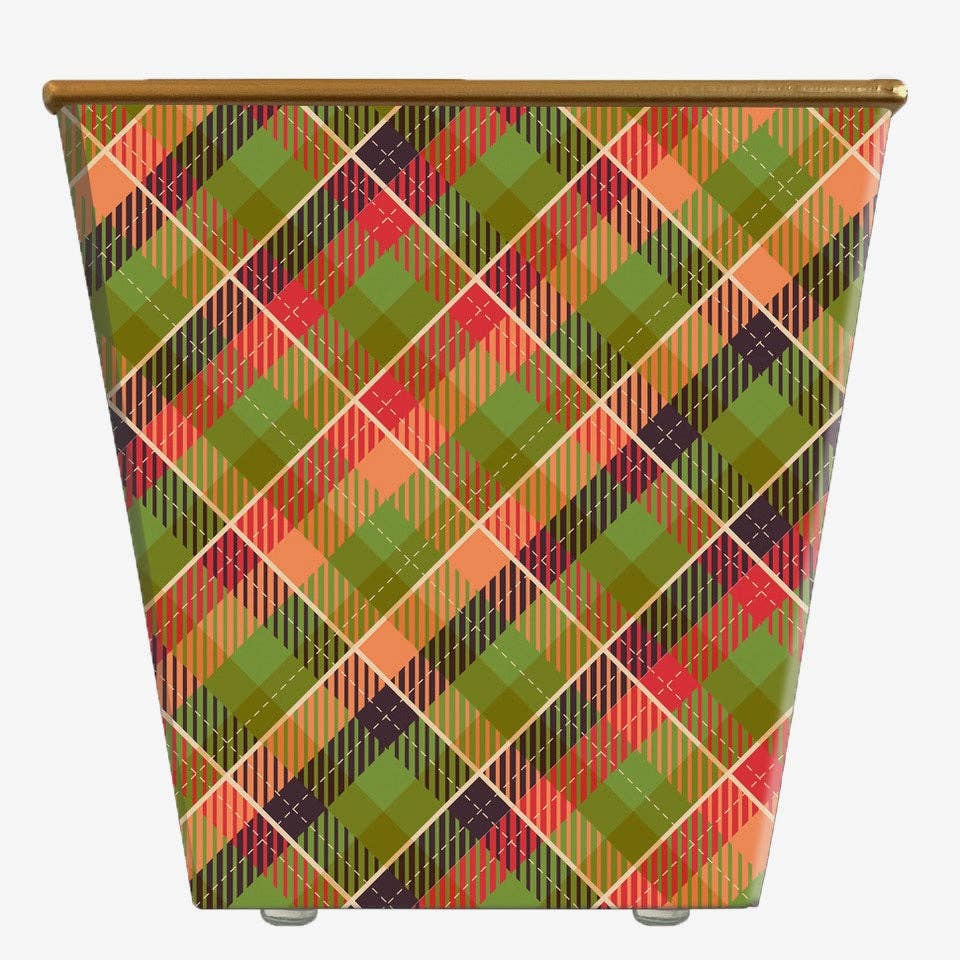 Fall Plaid Cachepot Candle -