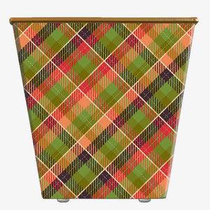 Fall Plaid Cachepot Candle -